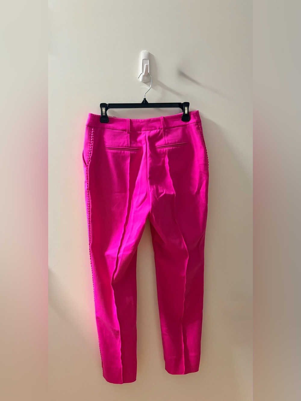 High-Waist Fuchsia Tailored Ankle Pants - Picture 5 of 6